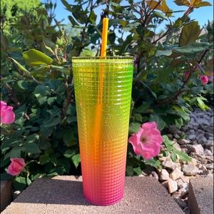 🧜‍♀️Starbucks - Summer 2022, Hombre Tumbler, pink, orange, yellow